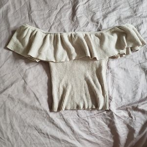 Off the shoulder knit crop top
